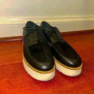 Vince Platform Suede Oxford Lace-up Shoes